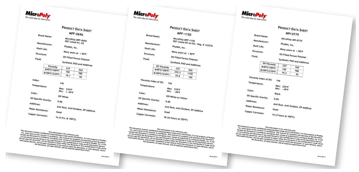 Product Data Sheets - MicroPoly